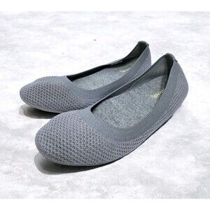 Allbirds Tree Breezers Women's 8.5 Ballet Flats Gray Knit Casual Slip On Shoes